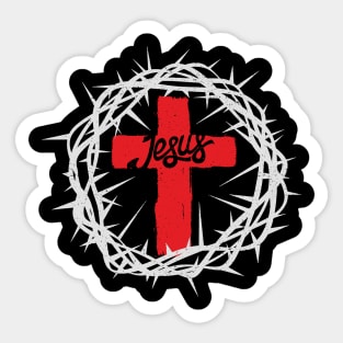 Crown of thorns, Jesus cross Sticker